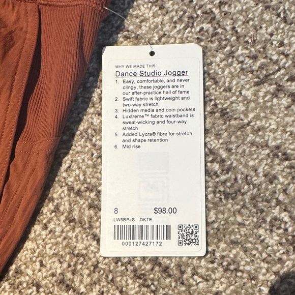 Lululemon Dance Studio Jogger - Dark Terracota - Size 8 - NWT - Picture 5 of 7